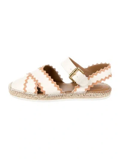 Pre-owned See By Chloé Leather Espadrilles In Neutrals