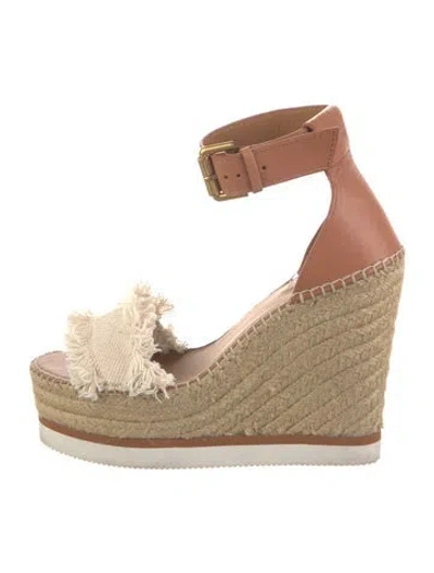 Pre-owned See By Chloé Leather Espadrilles In Pink