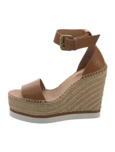 Pre-owned See By Chloé Leather Espadrilles W/ Tags In Neutrals/white