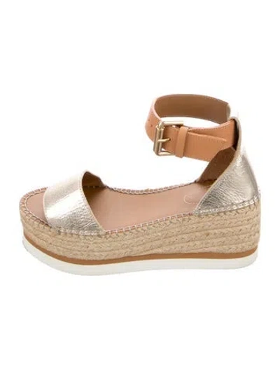 Pre-owned See By Chloé Leather Espadrilles In White