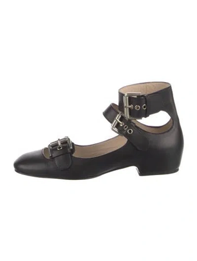 Pre-owned See By Chloé Leather Flats In Black