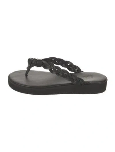 Pre-owned See By Chloé Leather Flip Flops W/ Tags In Black