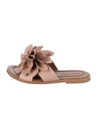 Pre-owned See By Chloé Leather Floral Print Slides In Multicolor