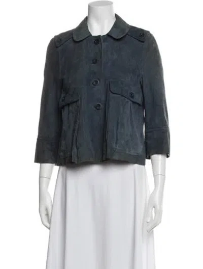 Pre-owned See By Chloé Leather Jacket In Blue