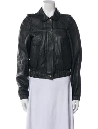 Pre-owned See By Chloé Leather Jacket In Gray