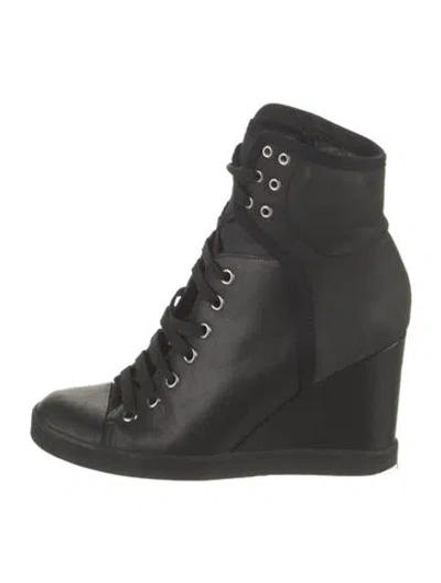 Pre-owned See By Chloé Leather Lace-up Boots In Black