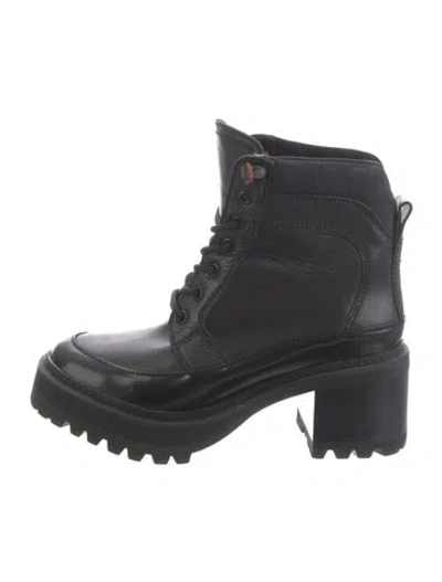 Pre-owned See By Chloé Leather Lace-up Boots In Black