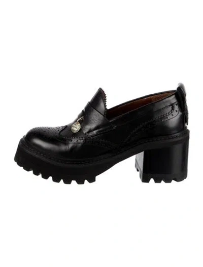 Pre-owned See By Chloé Leather Lasercut Accents Pumps In Black