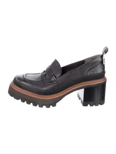Pre-owned See By Chloé Leather Loafers In Black