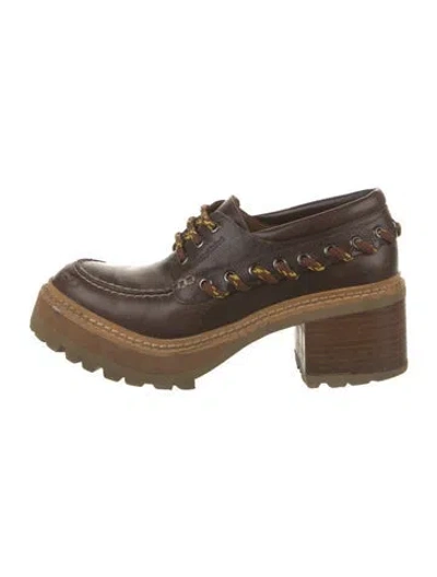 Pre-owned See By Chloé Leather Loafers In Brown