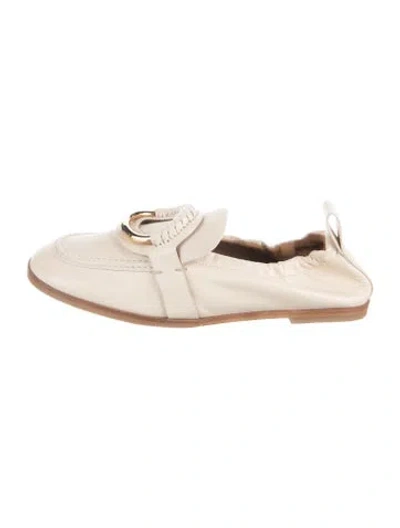 Pre-owned See By Chloé Leather Loafers In Neutrals