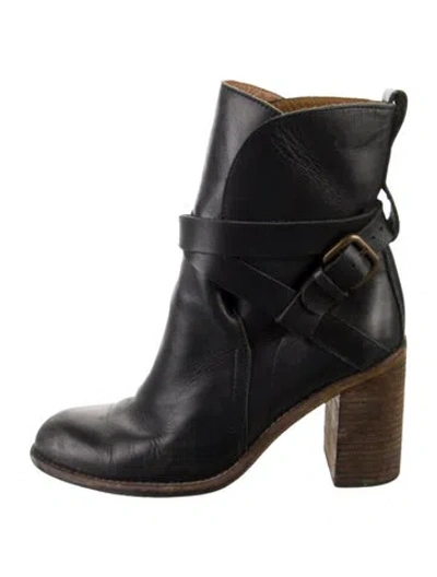 Pre-owned See By Chloé Leather Moto Boots In Black