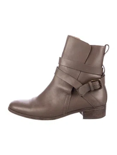 Pre-owned See By Chloé Leather Moto Boots In Brown
