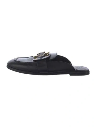 Pre-owned See By Chloé Leather Mules In Black