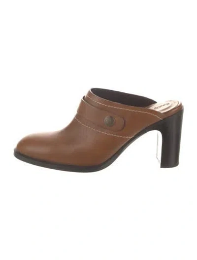 Pre-owned See By Chloé Leather Mules In Brown
