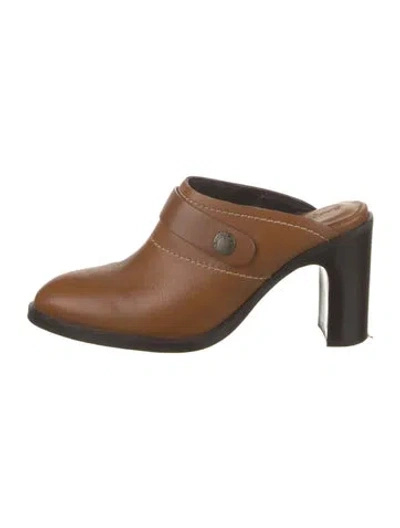 Pre-owned See By Chloé Leather Mules In Brown