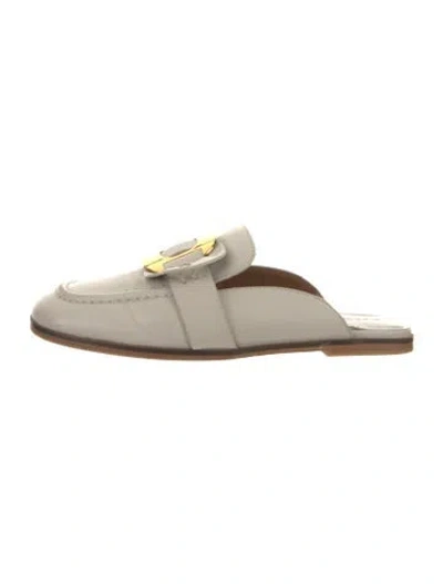 Pre-owned See By Chloé Leather Mules In Neutral