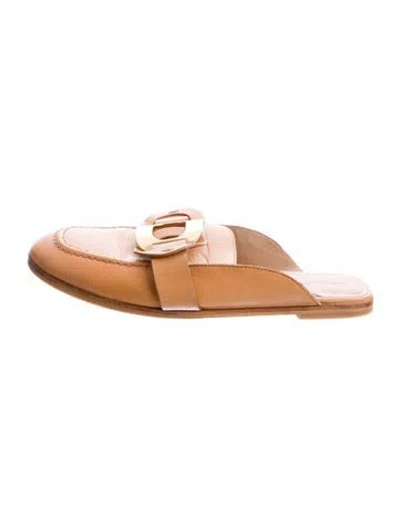 Pre-owned See By Chloé Leather Mules In Neutral