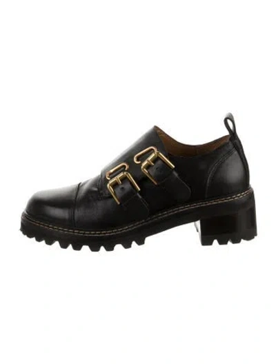 Pre-owned See By Chloé Leather Oxfords In Black