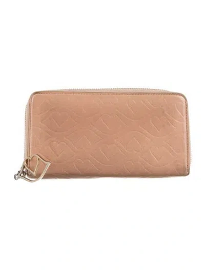 Pre-owned See By Chloé Leather Patterned Continental Wallet In Pink