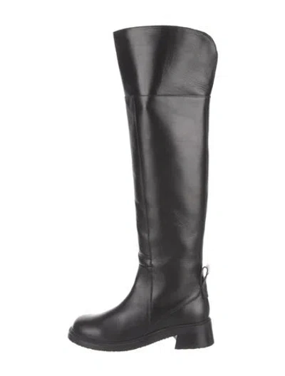 Pre-owned See By Chloé Leather Riding Boots In Black