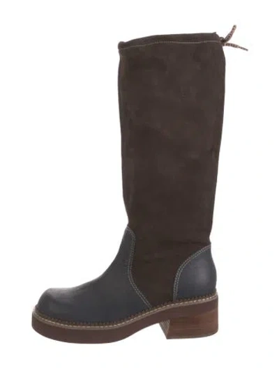 Pre-owned See By Chloé Leather Riding Boots In Brown