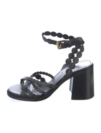 Pre-owned See By Chloé Leather Sandals In Black