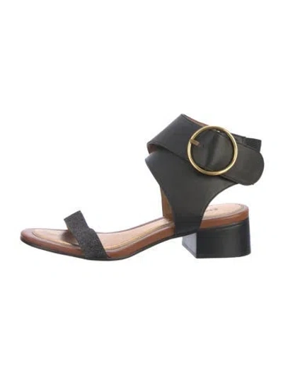 Pre-owned See By Chloé Leather Sandals In Black