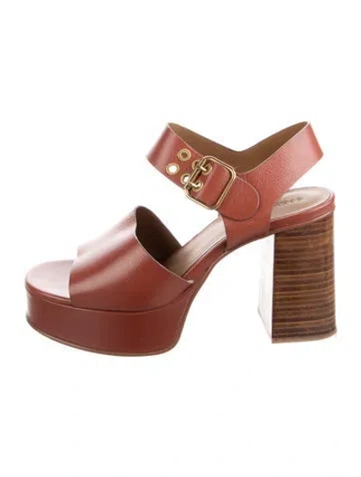 Pre-owned See By Chloé Leather Sandals In Brown