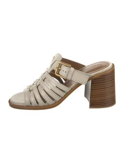Pre-owned See By Chloé Leather Sandals In Neutrals