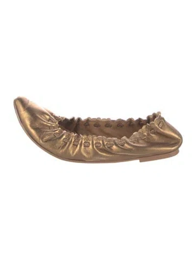 Pre-owned See By Chloé Leather Scalloped Accent Ballet Flats