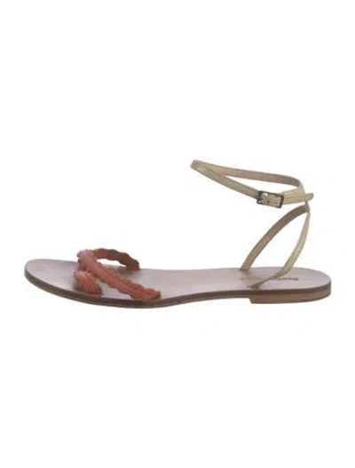 Pre-owned See By Chloé Leather Scalloped Accent Sandals In Orange