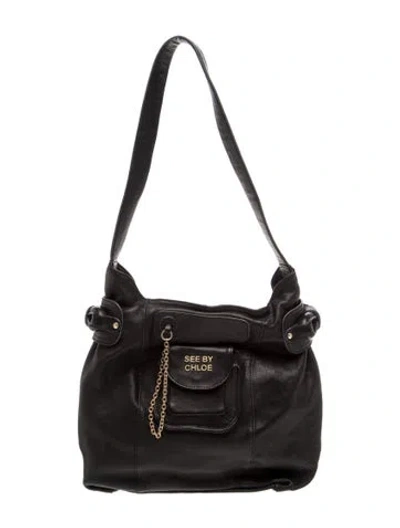 Pre-owned See By Chloé Leather Shoulder Bag In Black