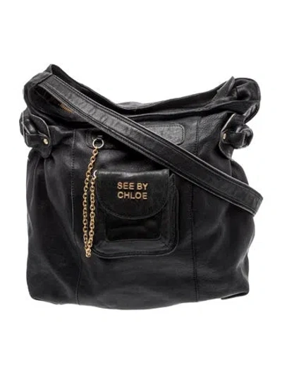 Pre-owned See By Chloé Leather Shoulder Bag In Black