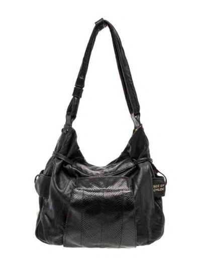Pre-owned See By Chloé Leather Shoulder Bag In Black