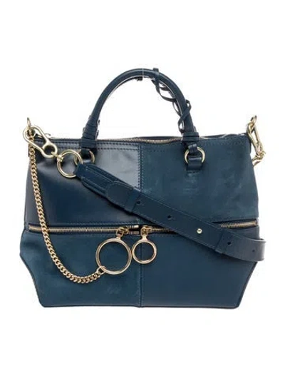 Pre-owned See By Chloé Leather Shoulder Bag In Blue
