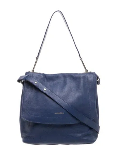 Pre-owned See By Chloé Leather Shoulder Bag In Blue