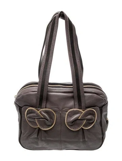 Pre-owned See By Chloé Leather Shoulder Bag In Grey