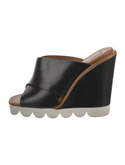 Pre-owned See By Chloé Leather Slides In Black