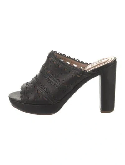 Pre-owned See By Chloé Leather Slides In Black