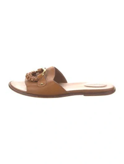Pre-owned See By Chloé Leather Slides In Brown