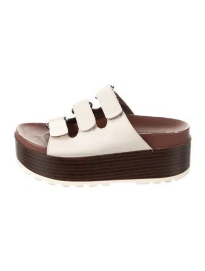 Pre-owned See By Chloé Leather Slides In Neutral