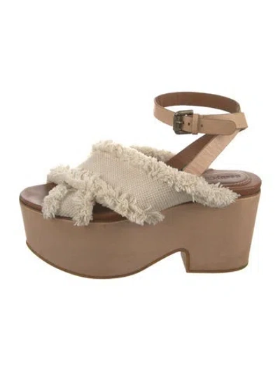 Pre-owned See By Chloé Leather Slides In Neutral