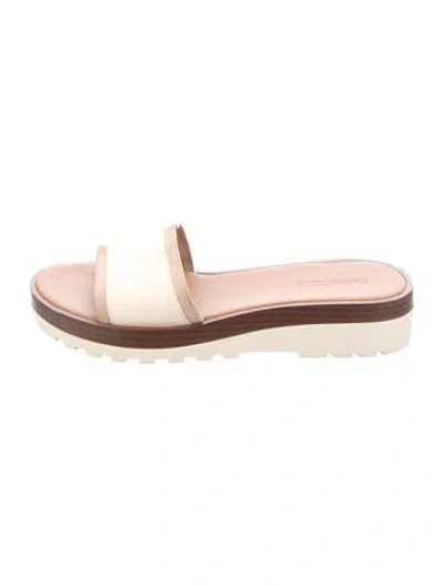 Pre-owned See By Chloé Leather Slides In Neutral