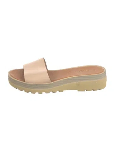 Pre-owned See By Chloé Leather Slides In Neutrals