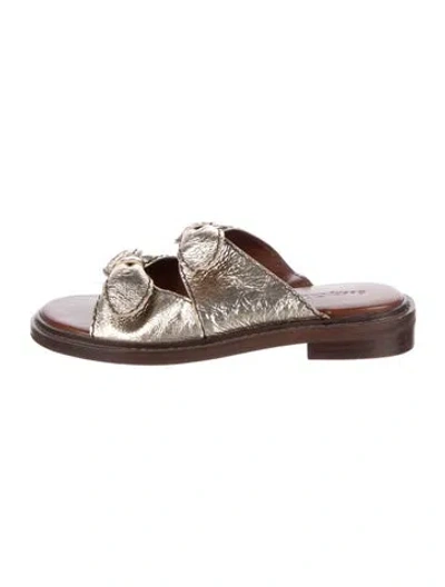 Pre-owned See By Chloé Leather Slides In Silver