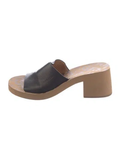 Pre-owned See By Chloé Leather Slides In White
