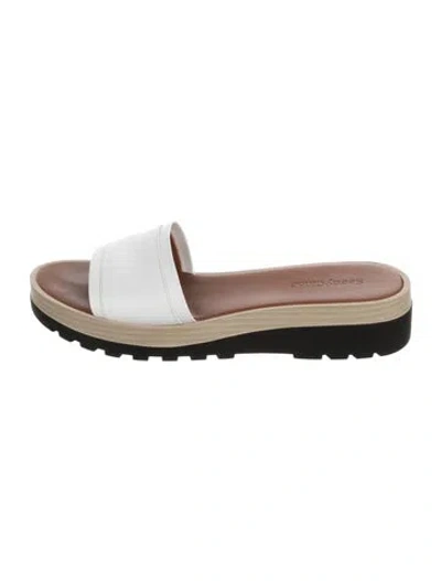 Pre-owned See By Chloé Leather Slides In White