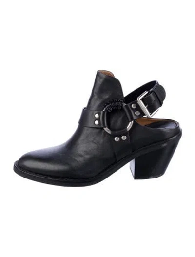 Pre-owned See By Chloé Leather Slingback Pumps In Black