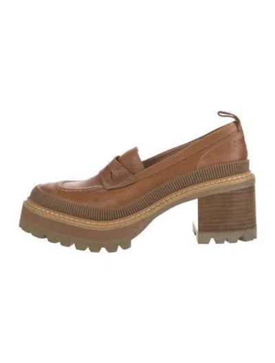 Pre-owned See By Chloé Leather Slingback Pumps In Brown